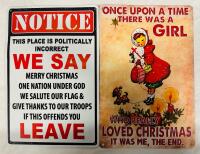 2 Decorative Metal Signs, both 8&rdquo; x 12&rdquo; - See Photos