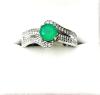 Sterling Silver Natural Green Onyx (0.75ct) with CZ (0.20ct) Ring, Size 9.25, comes with APPRAISAL $200.00. - 3