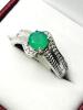 Sterling Silver Natural Green Onyx (0.75ct) with CZ (0.20ct) Ring, Size 9.25, comes with APPRAISAL $200.00. - 4