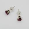 14KT White Gold Natural Enhanced Ruby Round Shape Earrings, Retail $450.00. - 3