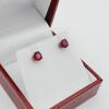 14KT White Gold Natural Enhanced Ruby Round Shape Earrings, Retail $450.00. - 4