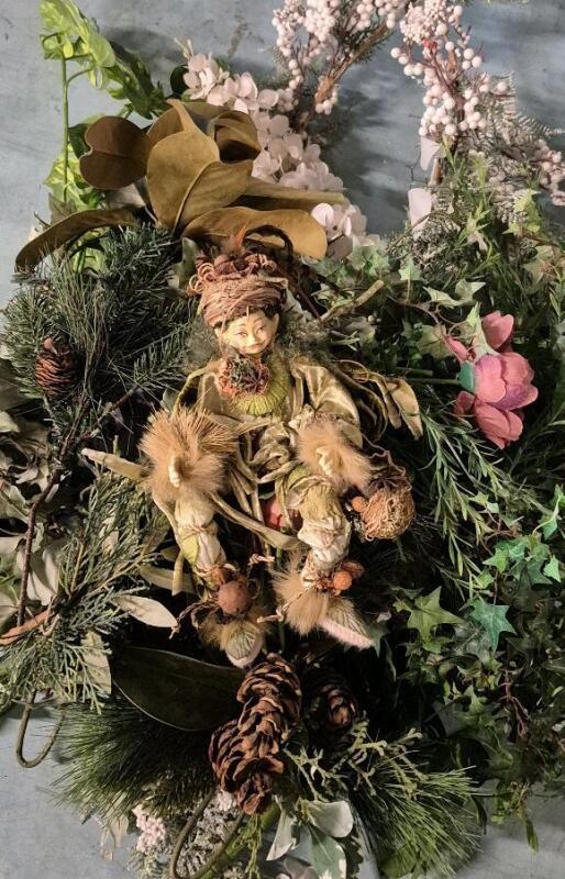 Large Lot of Artificial Plant Picks & Plant Figure Character 12" Tall