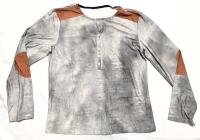 New Size LG Men's Smokey Color Patch Printed Long-Sleeve Top