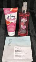 [SEE DESC] St. Ives Face Moisturizer 85g, Body Fantasies Body Spray 94mL & New Believe Beauty Brightening Sheet Mask