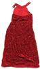 New Size 12YR Girls Sequin Red Velvet Halter Dress - 2