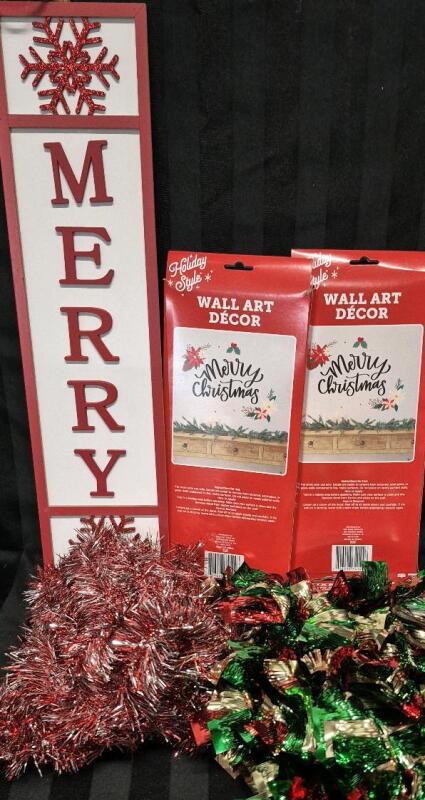 5 New Christmas Decor - Sign, Wall Art & Garland