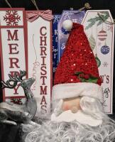 7 New Christmas Decor - Santa Head 30" & Signs 19"