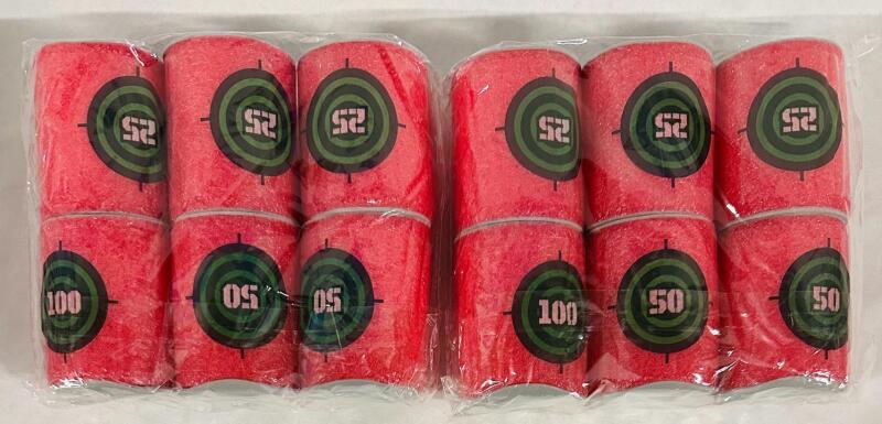 12 Foam &ldquo;Can&rdquo; Targets for Nerf Blasters, 2&rdquo; Tall