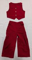 New: Size Youth 4 Kids - Red Vest and Pant Set