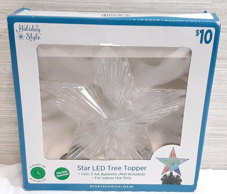 New Holiday Style Star LED Tree Topper