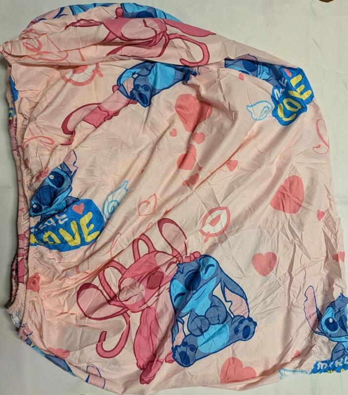 New Single Fitted Bed Sheet with Stitch And Angel Pattern