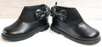 New Pair of Toddler's Bowtie Zip-Up Heel Shoes | Size 7