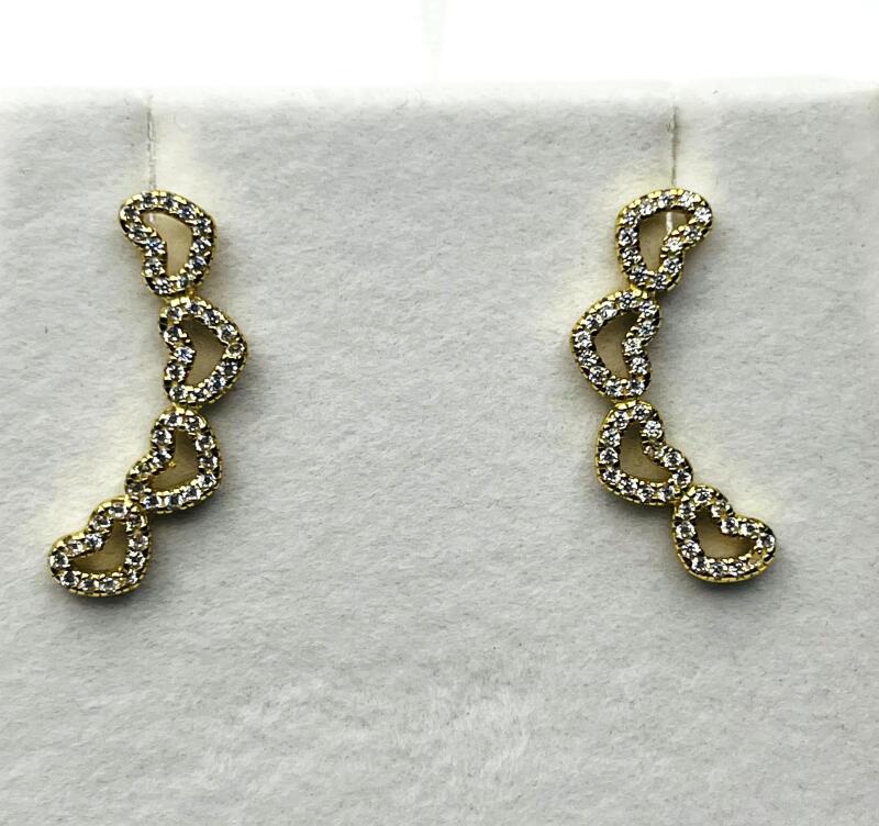 Gold Plated Sterling Silver CZ (0.75ct) Earrings, comes with appraisal $260.00.