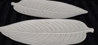 2 New Home Decor - Leaf Resin Centerpieces 17.75" Long