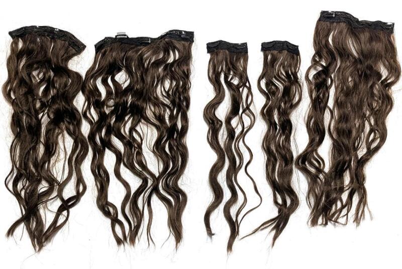 New 5pcs REECHO 24" Long Clip in Hair Extensions, 4" - 10" Across Thick + Long Wavy Lace Weft Lightweight Synthetic Hairpieces for Women