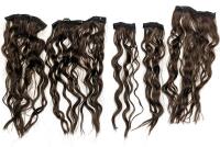 New 5pcs REECHO 24" Long Clip in Hair Extensions, 4" - 10" Across Thick + Long Wavy Lace Weft Lightweight Synthetic Hairpieces for Women