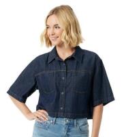 New Size MED Women's JESSICA SIMPSON JS Denim Shirt, Rinse 30246188-673