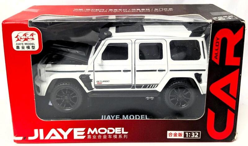New JIAYE Models Diecast Mercedes-Benz-Style G-Wagon 1:32 Scale, Pull Back Action, Lights & Sounds, Doors Open