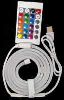 New 1M Long Soft Flexible Silicone RGB LED Neon Flat Rope Light With Remote Control, 0.5" Wide