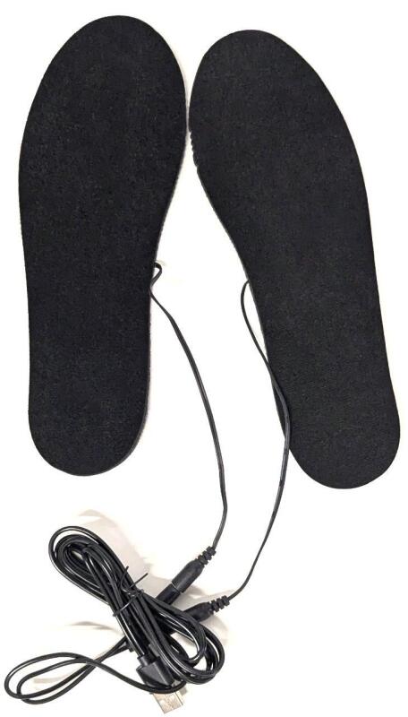 New Size 35-44 Customizable USB-Powered Heated Insoles With Cutting Guides On Back, Does Not Include Power Bank