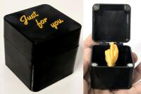 New Adult Ride Prank Joke Toy Box : "Just For You" With Bouncing Middle Finger On A Spring On The Inside, Box 2" Tall