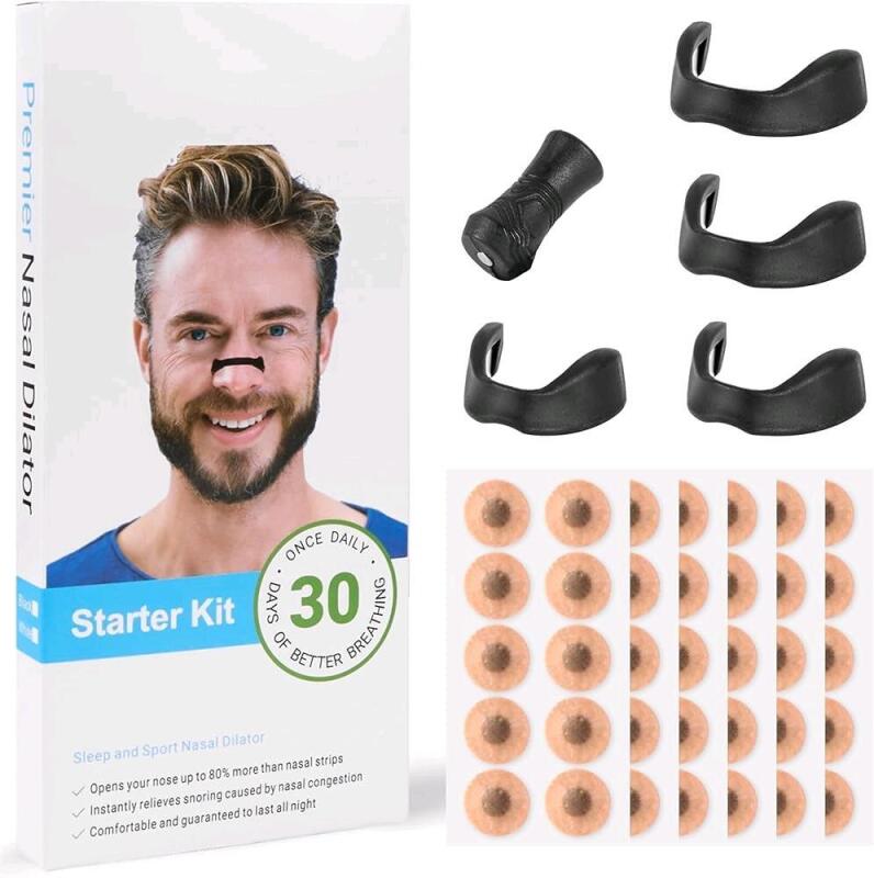New Magnetic Nasal Strips, 30 Pairs Anti-Snoring Nose Strip Breathing Innovative Design Equipment, Anti Snoring Devices to Improve Sleep & Sports - Extra Strength Snoring Solution, Black
