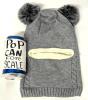 New Kids O/S Knit Lined Balaclava With Pom Pom Ears - 2