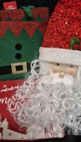 4 Pcs New Christmas Decor - Santa Head 30" & Bags 11 x 11"