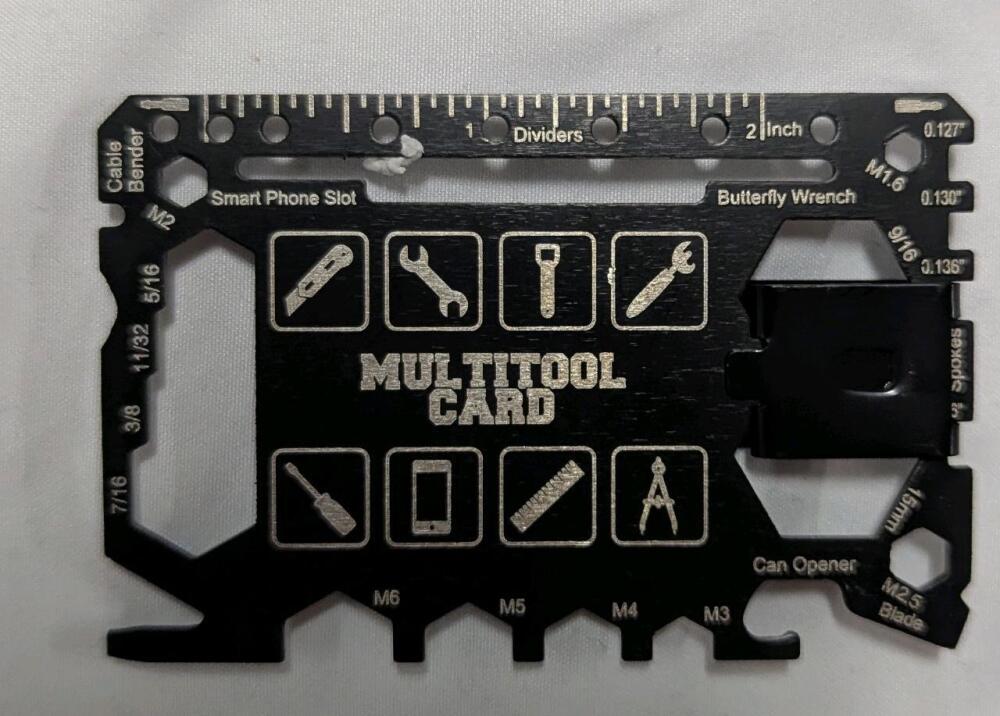 New: Card Size Multi tool and Case - 3 x 2 - Back Clip