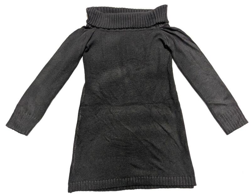 New Size LG Women's Knit Cowl Neck Long Sleeve Sweater Dress