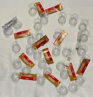 13 New Pairs of Clear Plastic Fillable Christmas Ornaments