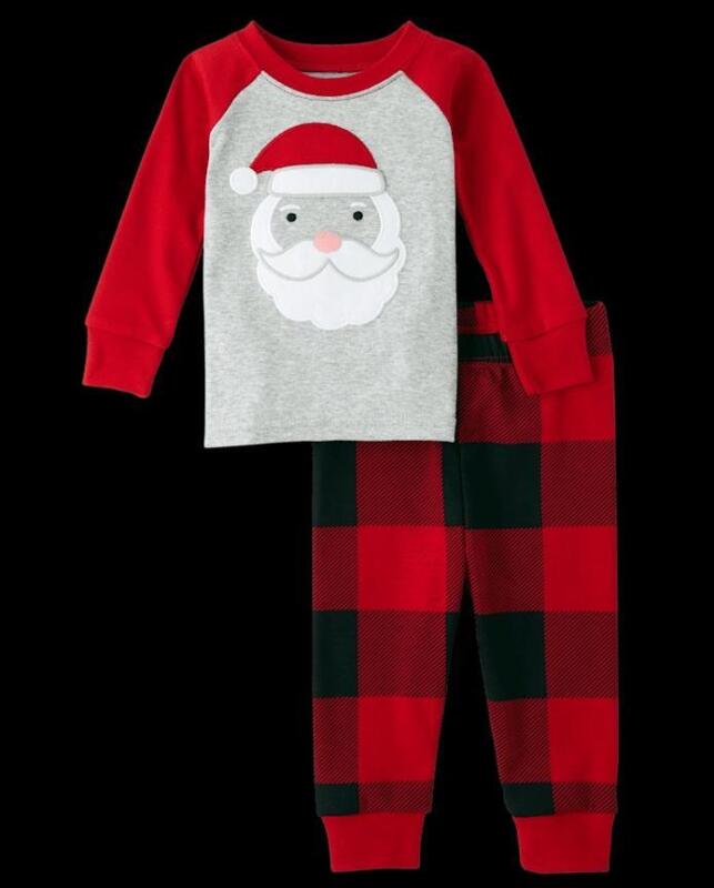 New Size 6-9 Months Baby PJ PLACE 2-Piece Christmas Santa Face Pajama Set