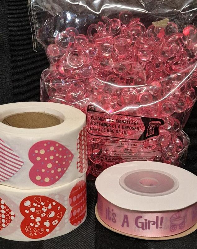 4 New Baby Shower Accessories - 150 Tiny Soothers