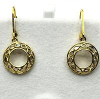Gold Plated Sterling Silver Natural Rose Cut Diamond (0.25ct) Drop Style Earrings, W/A $370.00. Diamond is the birthstone for April.