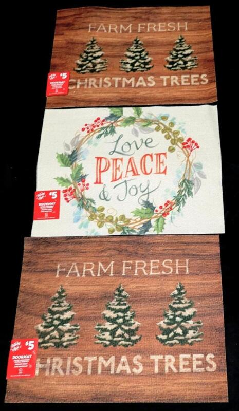 3 New Indoor/Outdoor Door Mats, Water-Absorbent Textile Surface, Vibrant Fade-Resistant Print, 18"&times; 24" Each
