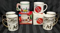 6 Vintage to Modern Christmas Holiday Coffee Mugs incl Boyton Cat Mug, Up to x Tall, No Chips or Cracks