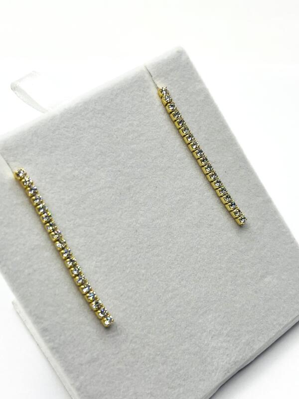 Gold Plated Sterling Silver CZ (1ct) Drop Style Earrings, With Appraisal $250.00.