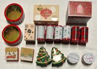 17 Assorted Christmas Gift Boxes and Tins, Largest Measures Approx. 8&rdquo; x 6&rdquo; x 6&rdquo;