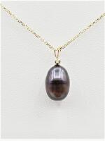 14KT Yellow Gold Freshwater Pearl and Diamond Pendant with Gold Plated Sterling Silver Chain, comes with appraisal $350.00.