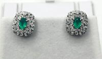 Sterling Silver Natural Green Onyx (0.70ct) with CZ (0.70ct) Earrings, comes with appraisal $400.00.