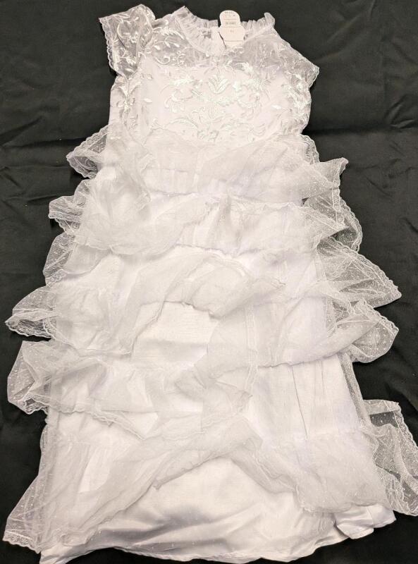 New Size 12 Girls Wonder Nation Tea Length Illusion Embroidery Mesh With Tier Skirt