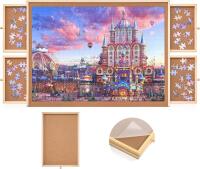New 1000 Piece Wooden Jigsaw Puzzle Table - 4 Drawers, Rotating Puzzle Board | 30&rdquo; X 22&rdquo; Jigsaw Puzzle Board | Puzzles Cover Included