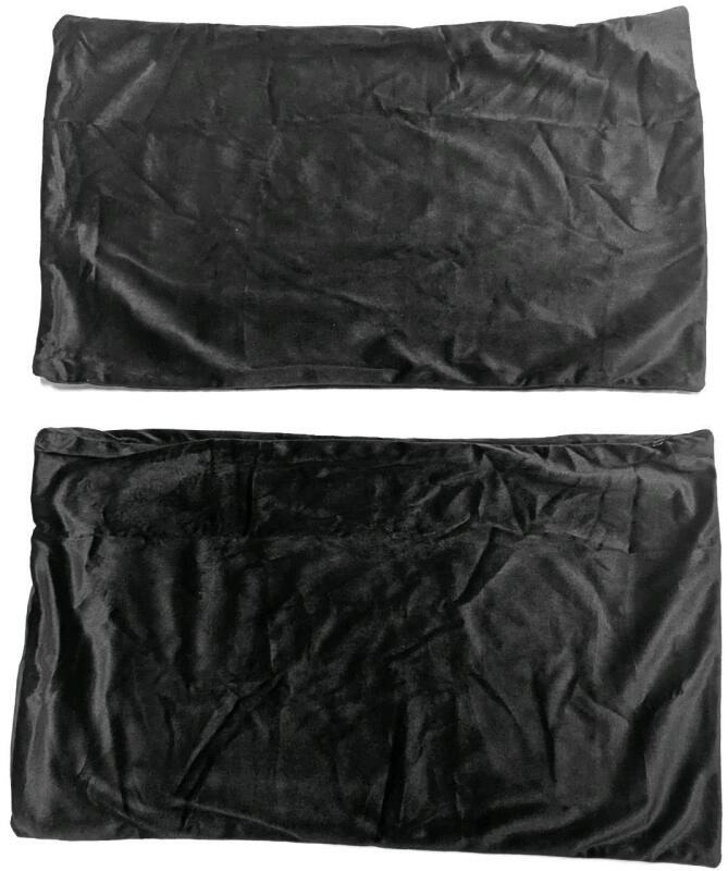2 New Buttery Soft Black Velvet Rectangular Throw Pillowcases With Zippered Openings, 12" &times; 21" Long