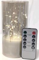 New Smoky Glass Artificial Firefly Fairy Artificial Lights Candle With Remote Control (The "Candle Setting Is Nice!), 6" Tall, Requires 2 AA Batteries (Not Included)
