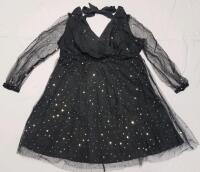 New Women's Sz. 2XL Shein Curve Sheer Long-Sleeve Short Cocktail Dress .