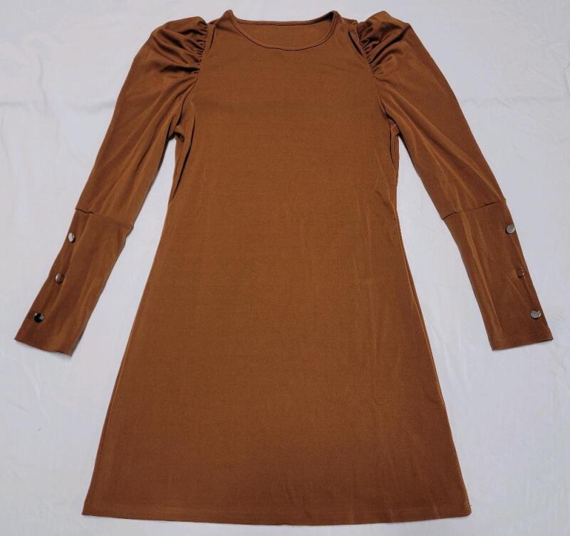 New Women's Sz. Medium Long-Sleeve Cocktail Dress , Brown