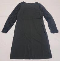 New Women's Sz. XL V-Neck Lace Sleeves Black Cocktail Dresso