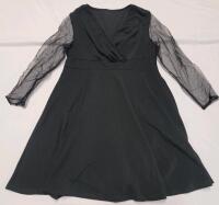 New Women's Sz. 2XL Shein Black Dress w/Sheer Long-Sleeves