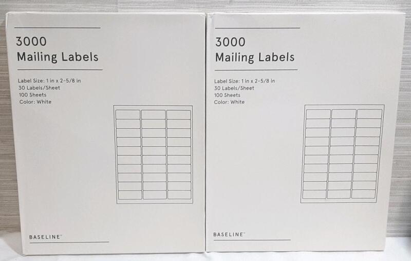 2 New Packs of 3000 Mailing Labels