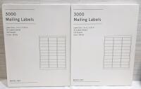 2 New Packs of 3000 Mailing Labels